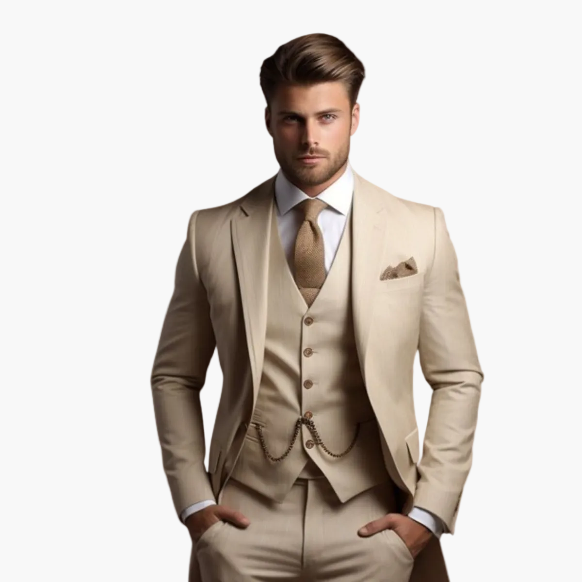 Costume trois pièces homme slim fit pour mariage & occasions formelles – Look business moderne