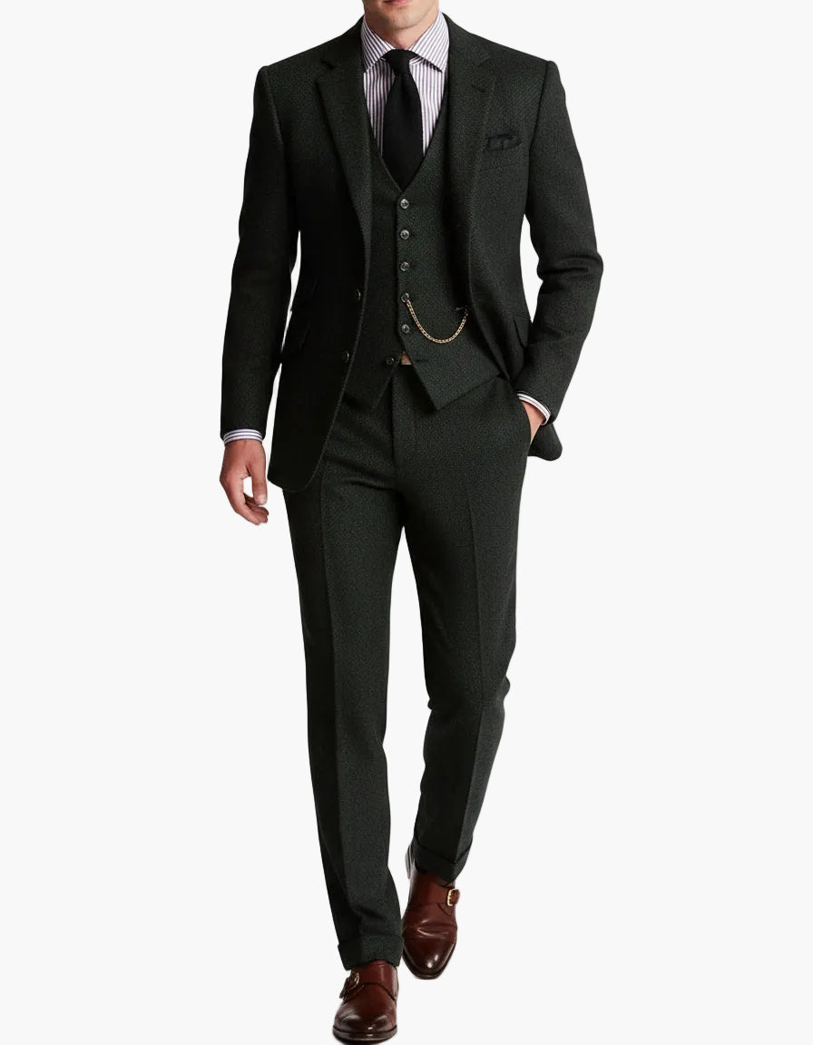 Traje de tres piezas clásico y elegante para hombre – Moda de negocios y festiva