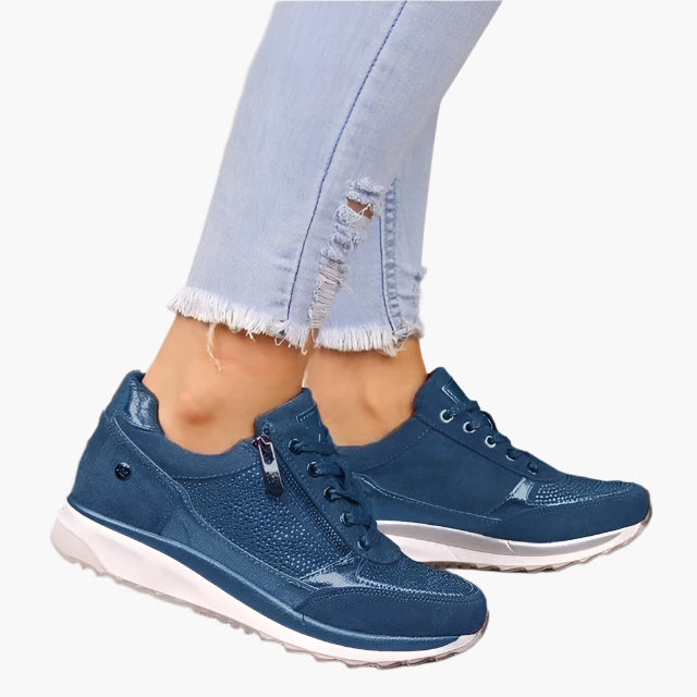 Sneaker da donna per tutti i giorni e tempo libero – Scarpe comode alla moda con cerniera e plateau