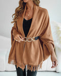 Poncho voor dames met franjes