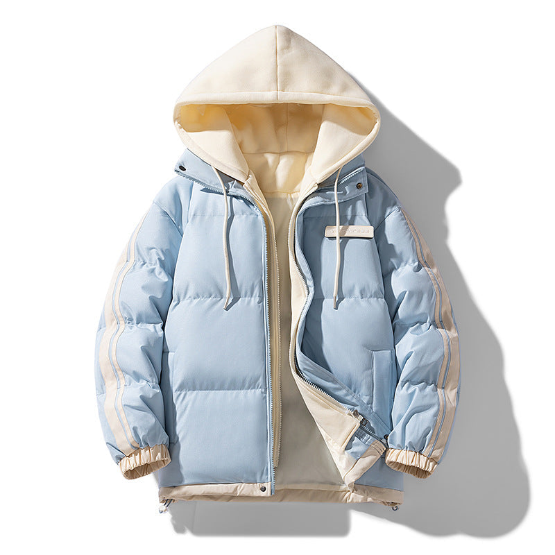 Gewatteerde parka voor heren met ingebouwde hoodie en tweewegrits