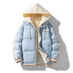 Gewatteerde parka voor heren met ingebouwde hoodie en tweewegrits