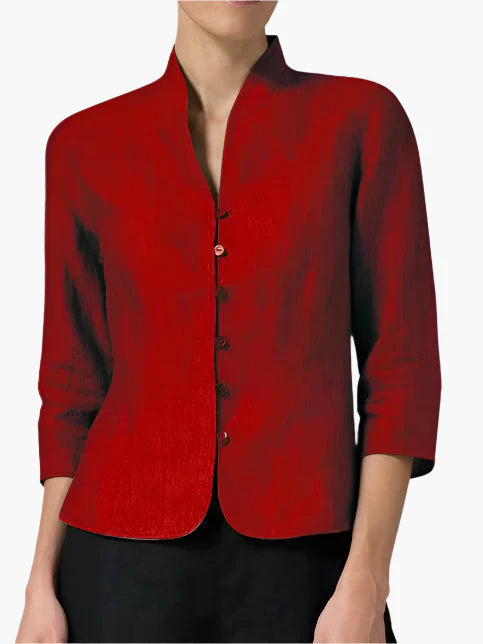 Dames elegante colbert met opstaande kraag – Tijdloze stijl voor kantoor & vrije tijd