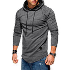 Lange hoodie voor heren met koord en lange mouwen