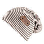 Beanie voor dames met streeppatroon