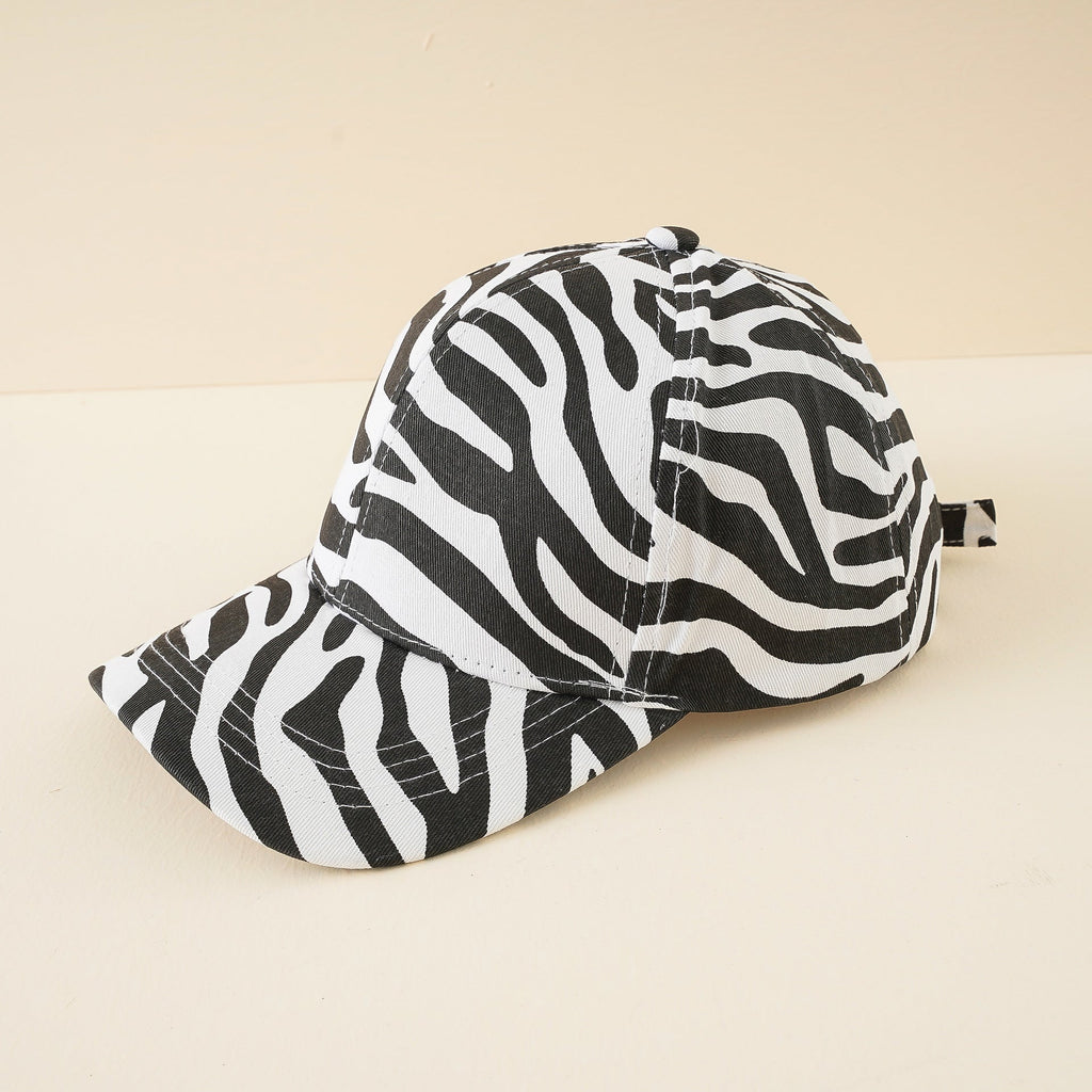 Baseballpet voor dames met zebraprint en verstelbare sluiting