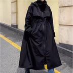 Waterafstotende oversized regenjas voor dames met capuchon en A-lijn