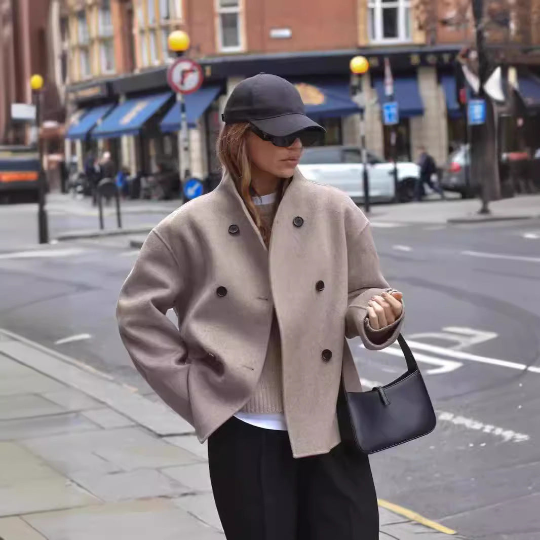 Oversized jas voor dames met dubbele rits en zakken