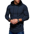 Lange hoodie voor heren met koord en lange mouwen