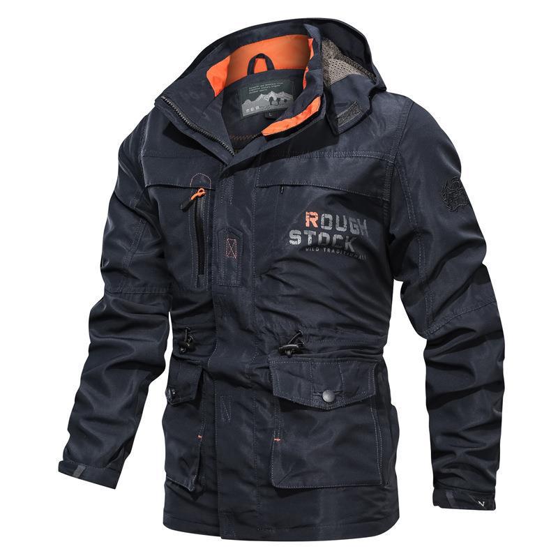 Veldparka voor heren met capuchon, zakken en trekkoord