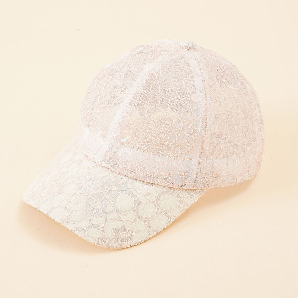 Baseballpet voor dames met kantpatroon en ademende structuur