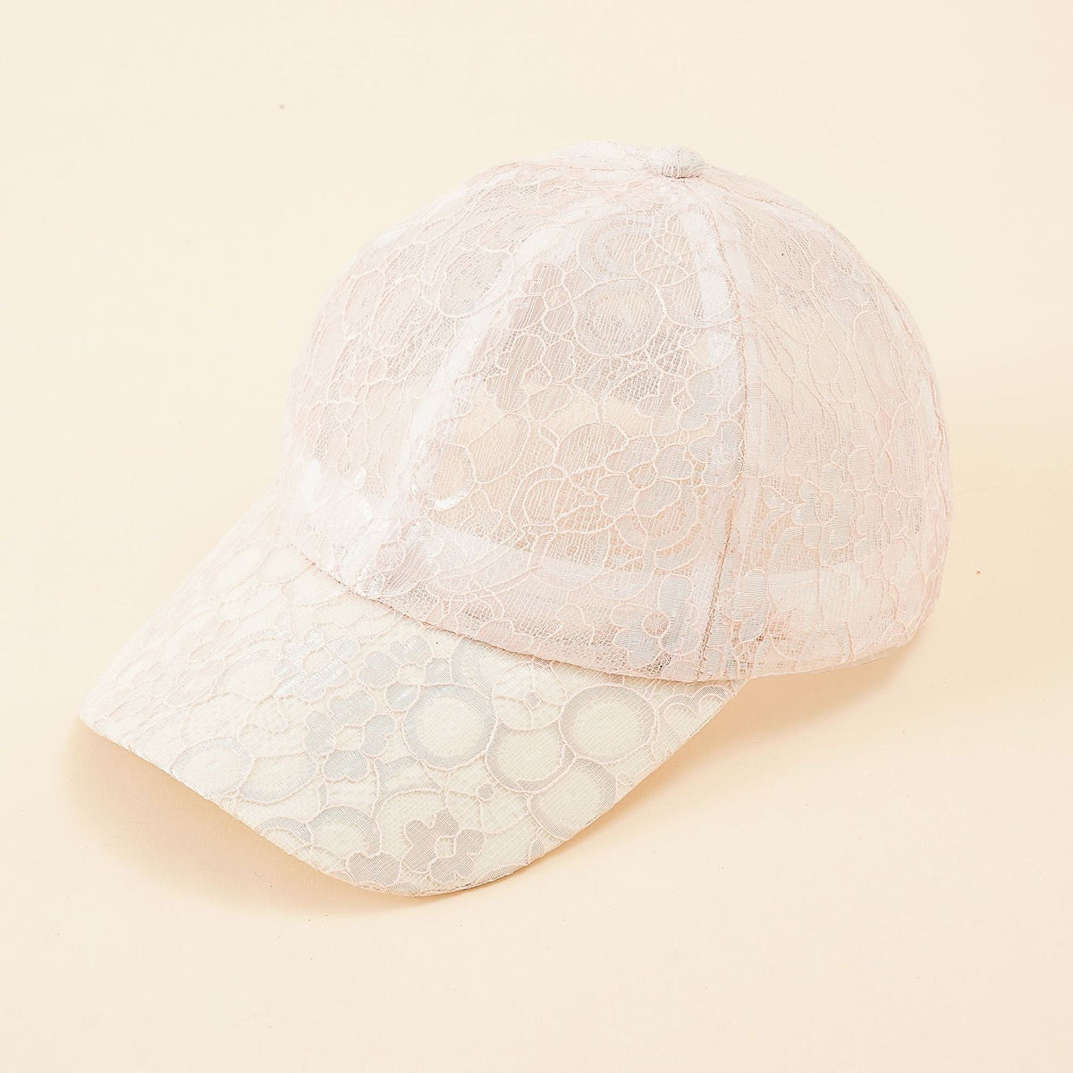 Baseballpet voor dames met kantpatroon en ademende structuur