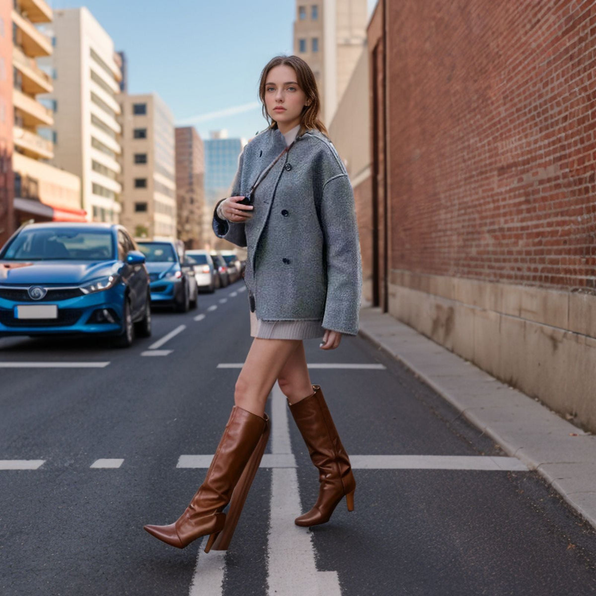 Oversized jas voor dames met dubbele rits en zakken