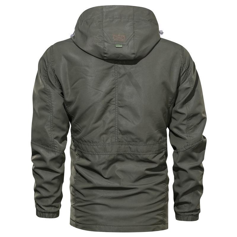 Veldparka voor heren met capuchon, zakken en trekkoord