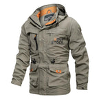 Veldparka voor heren met capuchon, zakken en trekkoord