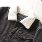 Gevoerde corduroy jas voor heren met teddykraag en knoopsluiting