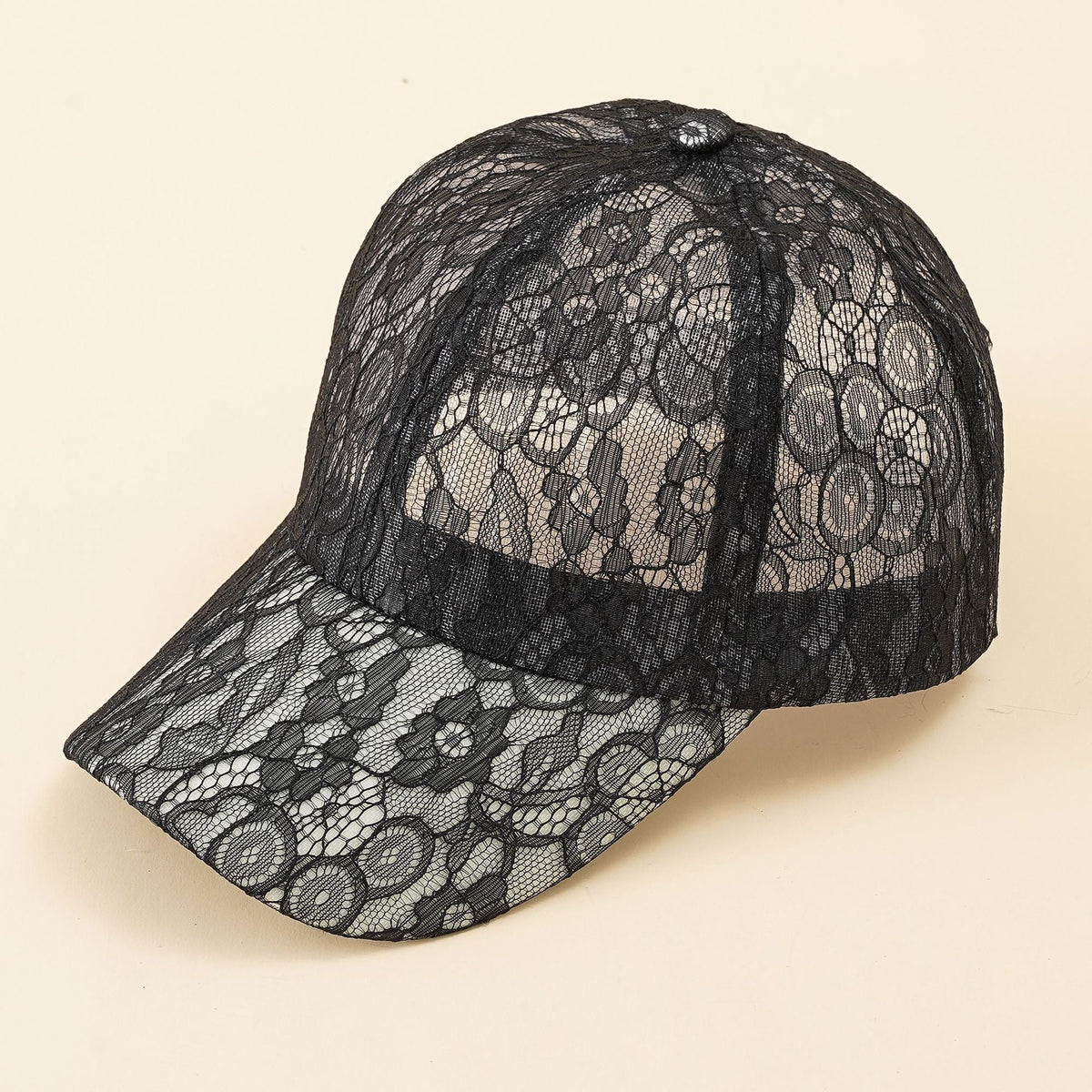 Baseballpet voor dames met kantpatroon en ademende structuur