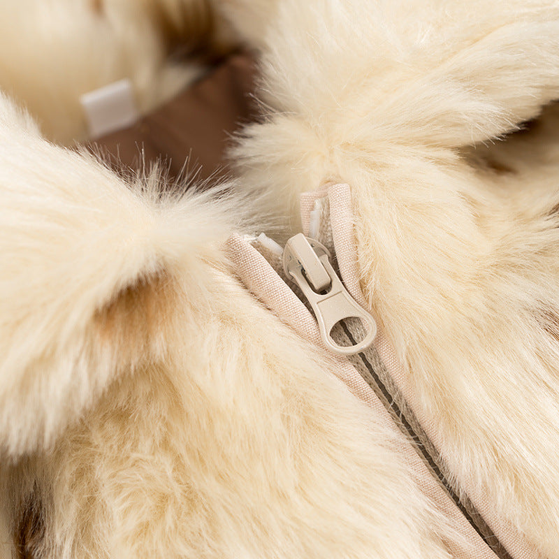 Cropped blouson voor dames met stippenmotief, opstaande kraag en zakken