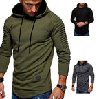 Lange hoodie voor heren met koord en lange mouwen