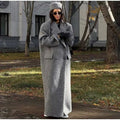 Oversized maxi-mantel voor dames met lange mouwen en zakken
