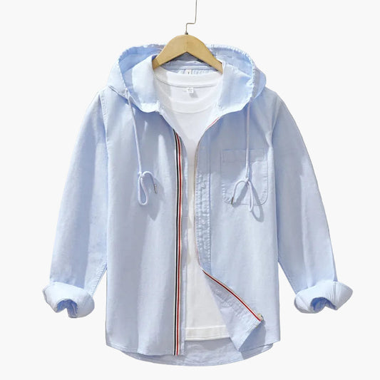 Camisa con capucha para hombre estilo casual layering – Overshirt ligero y moderno para el día a día y ocio