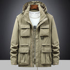 Fieldjacket voor heren met capuchon en multifunctionele zakken