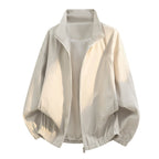 Oversized lichte blouson voor heren met opstaande kraag en elastische zoom