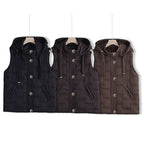 Gewatteerde bodywarmer voor dames met capuchon, knoopsluiting en steekzakken
