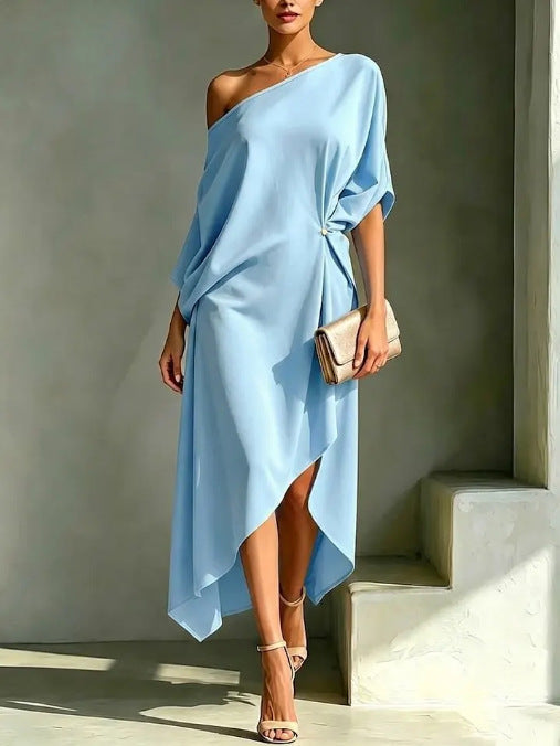 Camila | One-shoulder maxi-jurk met split opzij voor dames