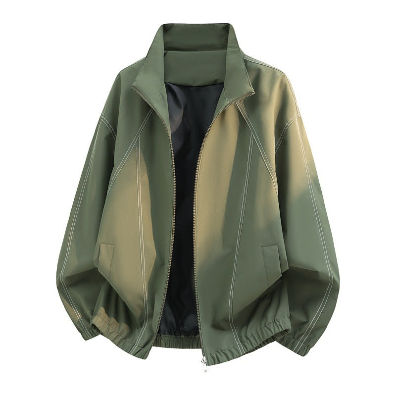 Oversized lichte blouson voor heren met opstaande kraag en elastische zoom