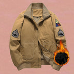 Bomberjack voor heren in militaire stijl met patches en verdekte rits