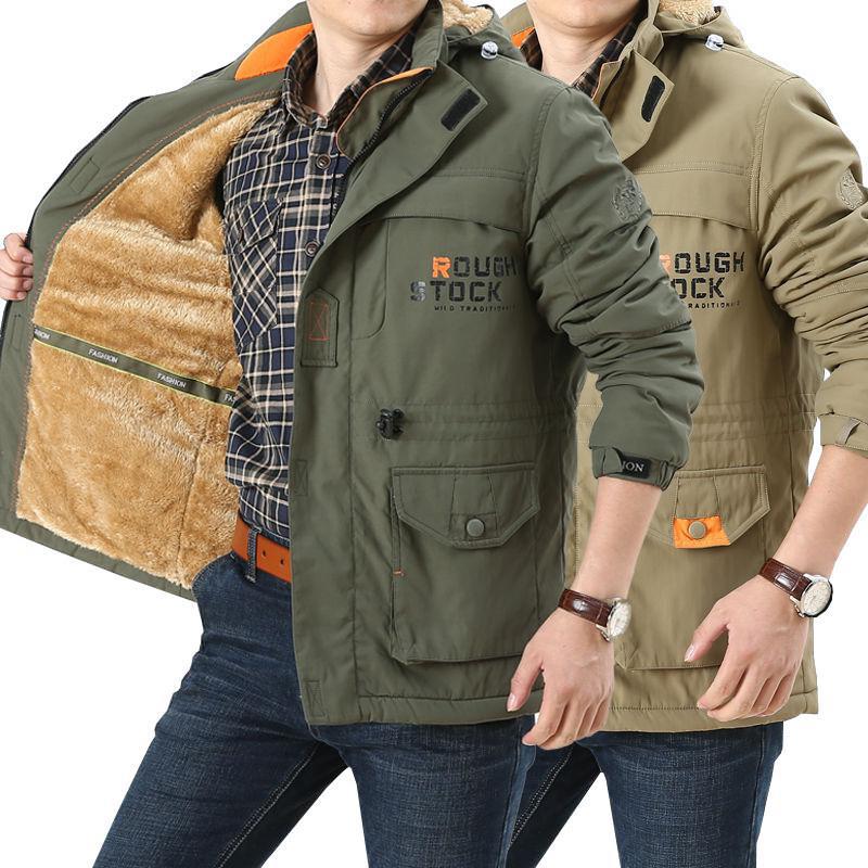 Parka voor heren met capuchon en zakken