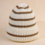 Gestreepte beanie voor dames met zachte binnenvoering