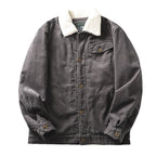 Gevoerde corduroy jas voor heren met teddykraag en knoopsluiting