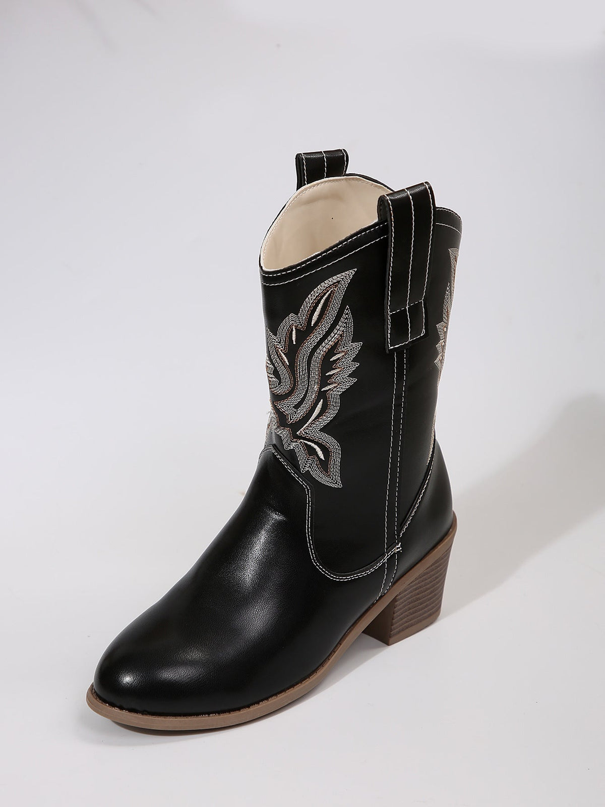 Enkellaarsjes voor dames in westernstijl met blokhak