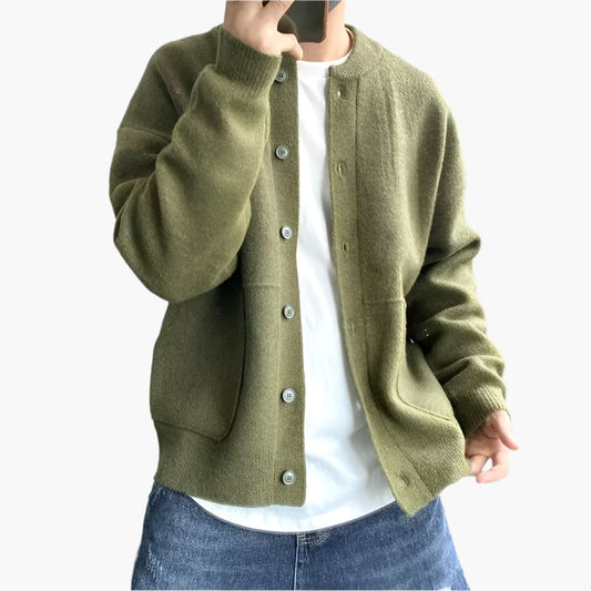 Herre strikcardigan med knapper – Afslappet stil til hverdag og fritid