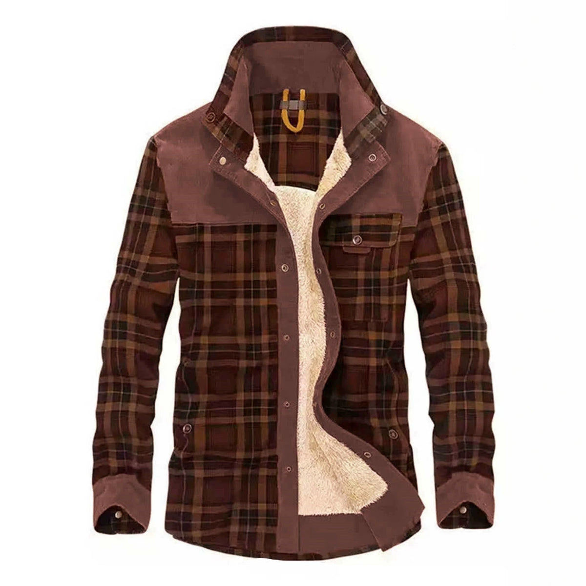 Geruit overshirt voor heren met knopen en zakken