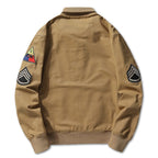 Bomberjack voor heren in militaire stijl met patches en verdekte rits