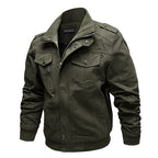 Canvas fieldjacket voor heren met opstaande kraag en multifunctionele zakken