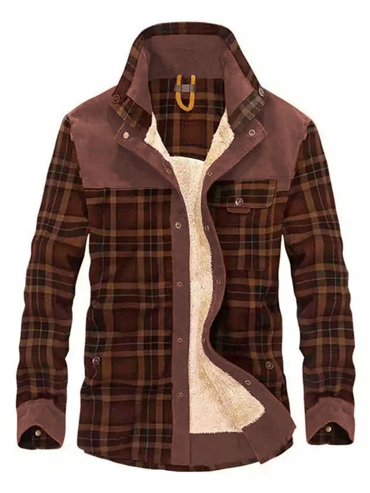 Geruit overshirt voor heren met knopen en zakken