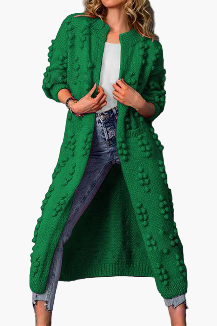 Cardigan largo de punto para mujer – Tendencia otoño invierno casual