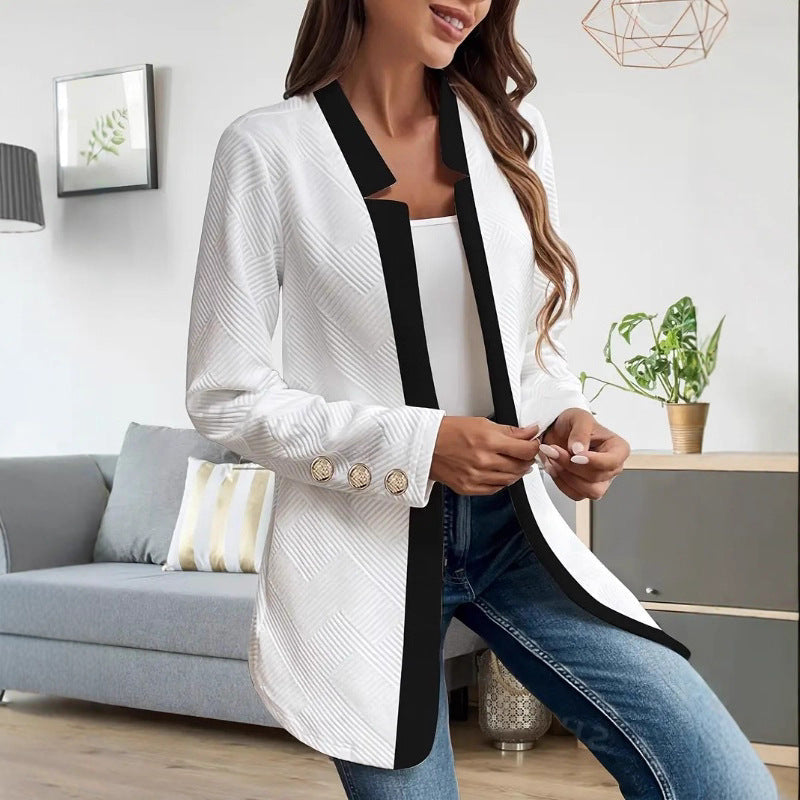 Blazer voor dames met aansluitende pasvorm en contrasterende kraag