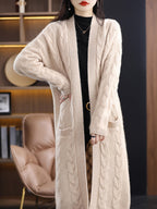 Oversized lang vest voor dames met strepen