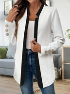 Blazer voor dames met aansluitende pasvorm en contrasterende kraag