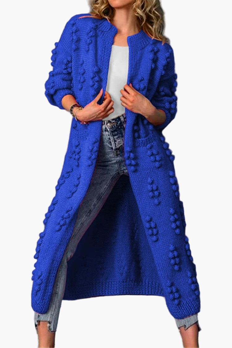 Cardigan largo de punto para mujer – Tendencia otoño invierno casual
