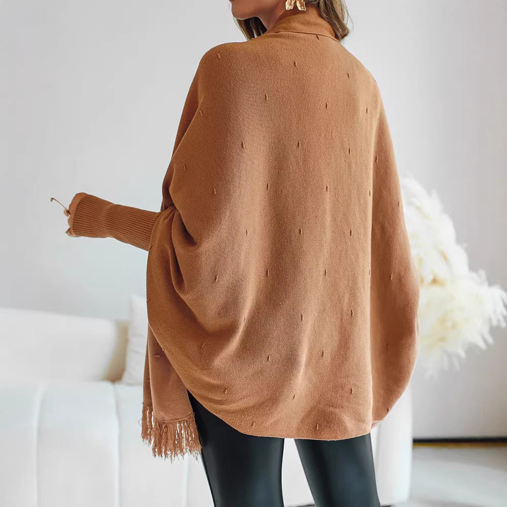 Poncho voor dames met franjes