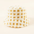 Bucket hat voor dames met ruitpatroon