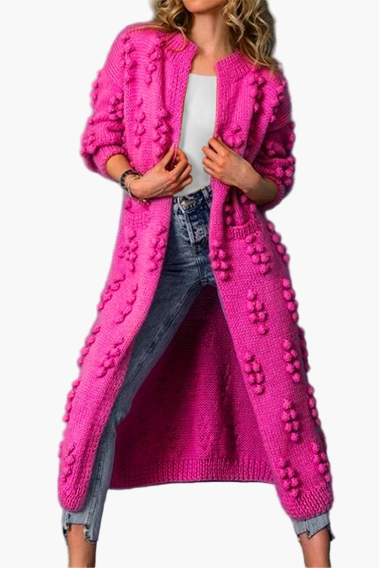 Cardigan largo de punto para mujer – Tendencia otoño invierno casual