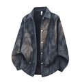 Oversized shirtjack voor heren in acid-wash-look met drukknopen