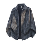 Oversized shirtjack voor heren in acid-wash-look met drukknopen